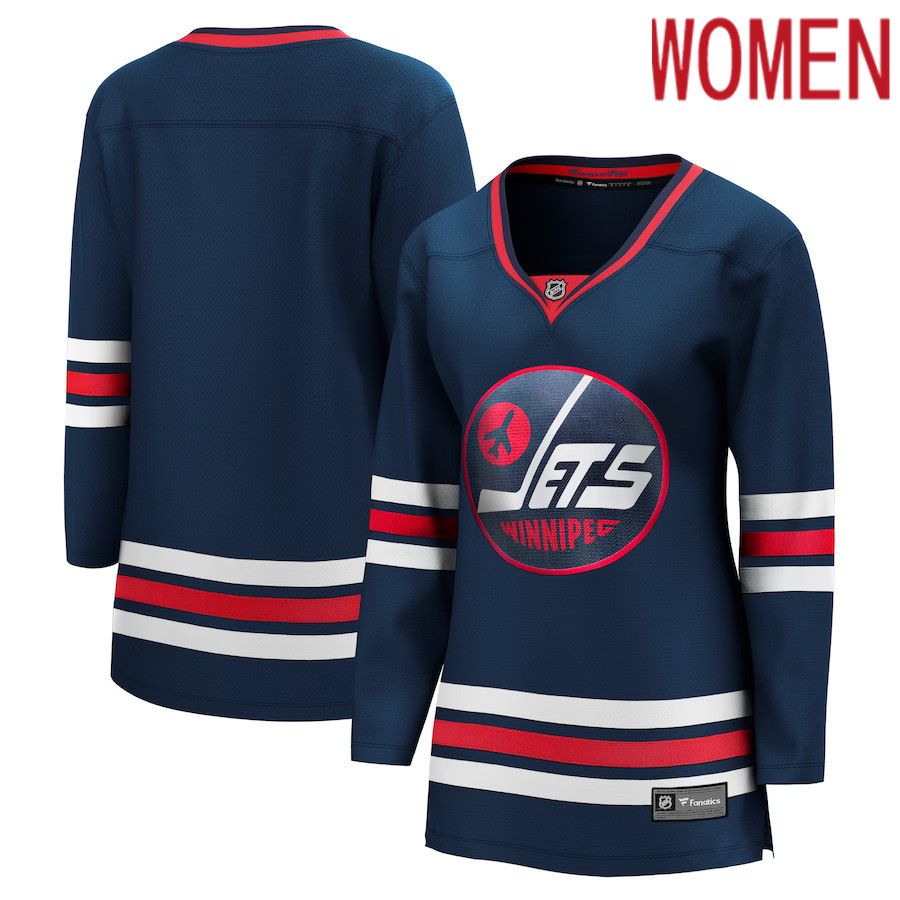 Women Winnipeg Jets Fanatics Branded Navy Alternate Premier Breakaway Player NHL Jersey->women nhl jersey->Women Jersey